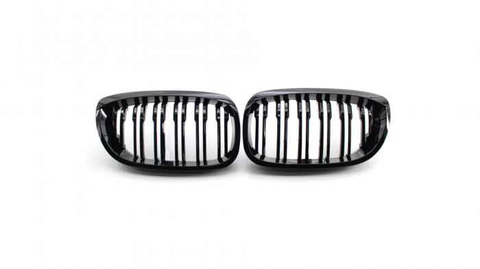 Set 2 grile duble, negru lucios, M Design pentru BMW E46 Coupe Facelift [3]