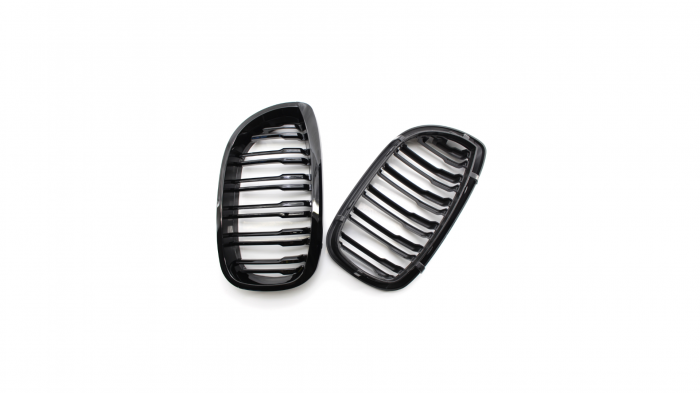 Set 2 grile duble, negru lucios, M Design pentru BMW E46 Coupe Facelift [2]
