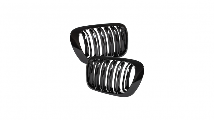 Set 2 grile duble, negru lucios, M Design pentru BMW E46 Coupe Facelift [5]