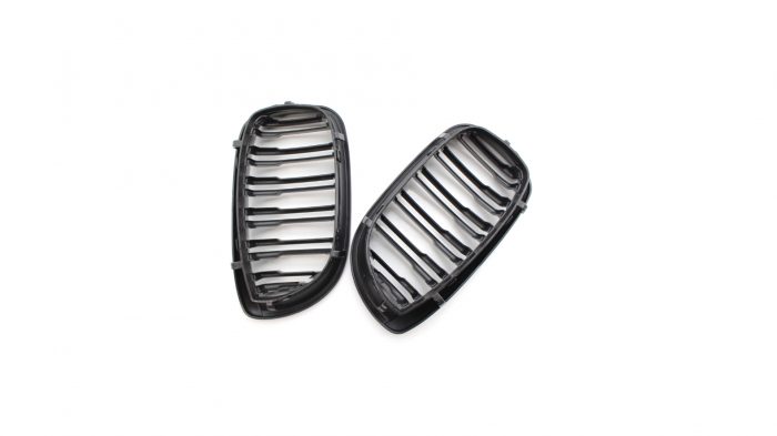 Set 2 grile duble, negru lucios, M Design pentru BMW E46 Coupe Facelift [4]