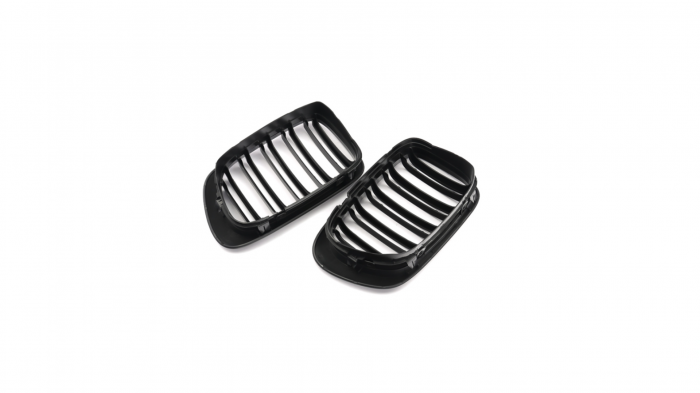 Set 2 grile duble, negru lucios, M Design pentru BMW E46 Coupe Nonfacelift [7]