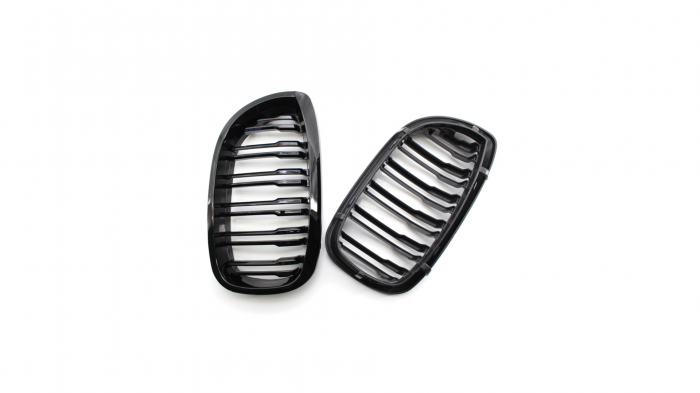 Set 2 grile duble, negru lucios, M Design pentru BMW E46 Coupe Nonfacelift [2]
