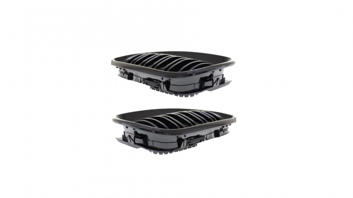 Set 2 grile duble, negru lucios, M Design pentru BMW E46 Facelift [5]