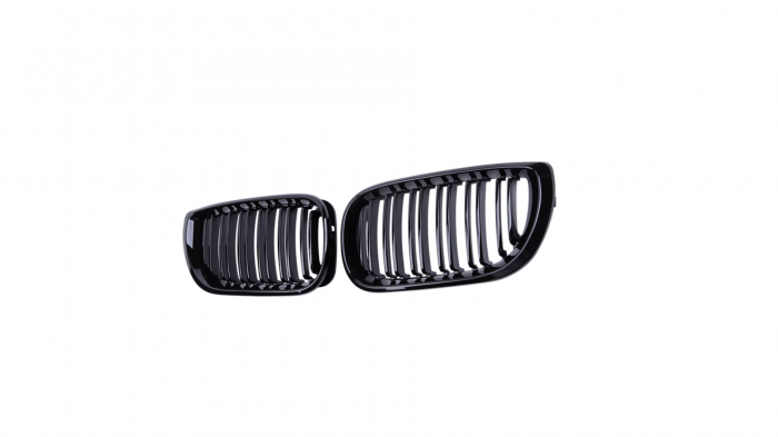 Set 2 grile duble, negru lucios, M Design pentru BMW E46 Facelift [3]