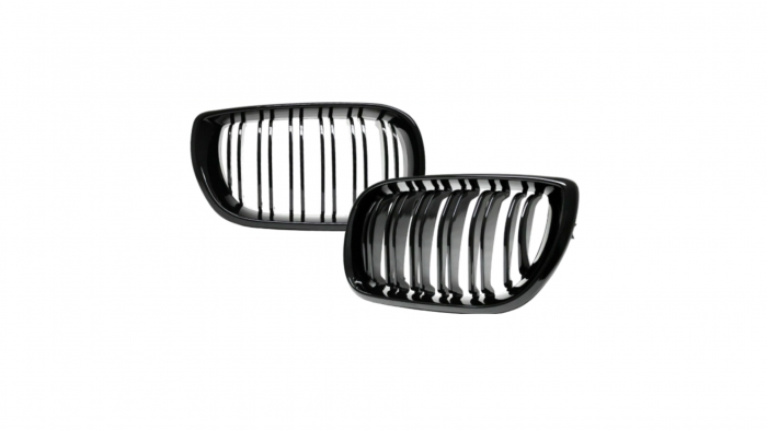 Set 2 grile duble, negru lucios, M Design pentru BMW E46 Facelift [2]