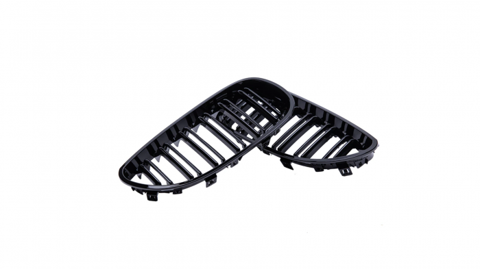 Set 2 grile duble, negru lucios, M Design pentru BMW E60 [6]