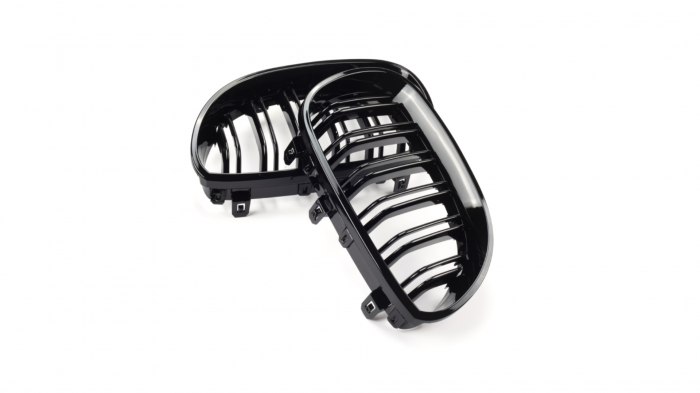 Set 2 grile duble, negru lucios, M Design pentru BMW E60 [2]