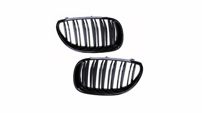Set 2 grile duble, negru lucios, M Design pentru BMW E60 [5]