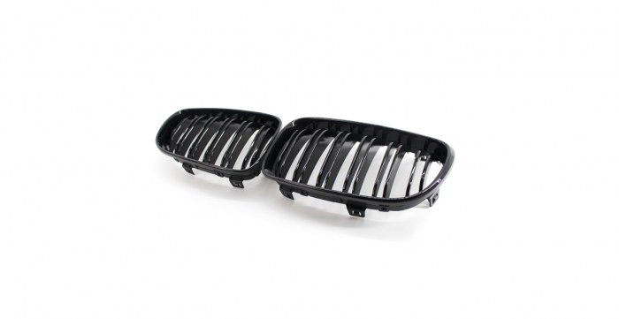 Set 2 grile duble, negru lucios, M Design pentru BMW E81 E87 Facelift [4]