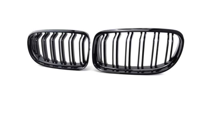 Set 2 grile duble, negru lucios, M Design pentru BMW E90 Facelift [3]