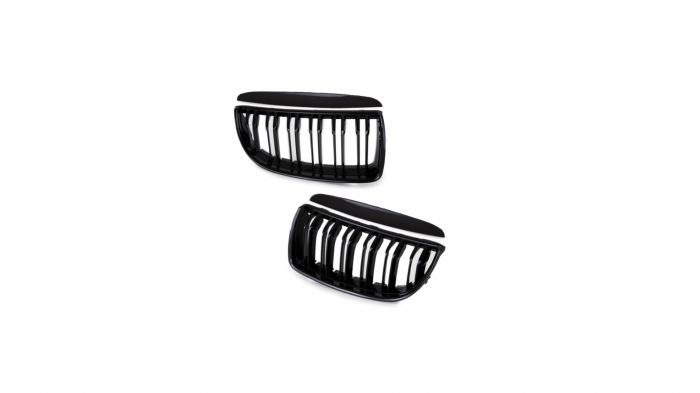 Set 2 grile duble, negru lucios, M Design pentru BMW E90 Nonfacelift [3]