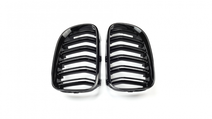 Set 2 grile duble, negru lucios, M Design pentru BMW E92 Facelift [3]