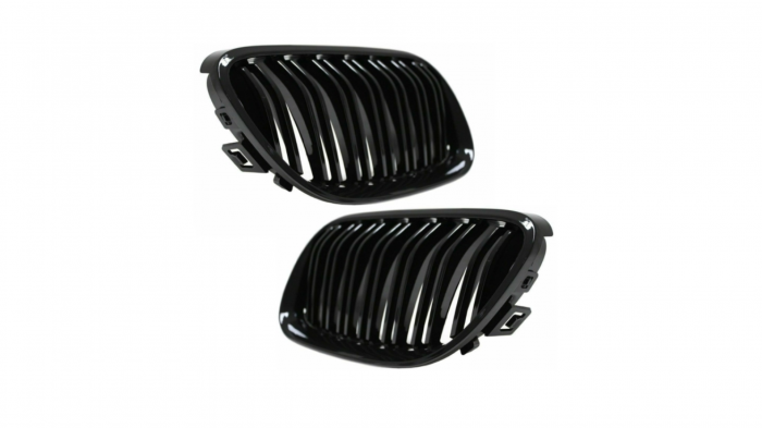 Set 2 grile duble, negru lucios, M Design pentru BMW E92 Facelift [2]