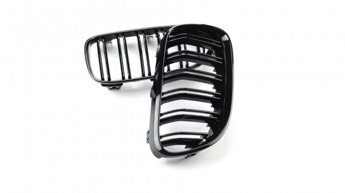Set 2 grile duble, negru lucios, M Design pentru BMW E92 Facelift [4]
