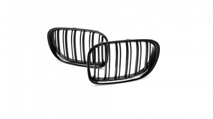 Set 2 grile duble, negru lucios, M Design pentru BMW F01 F02 [4]