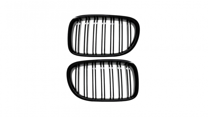 Set 2 grile duble, negru lucios, M Design pentru BMW F01 F02 [3]