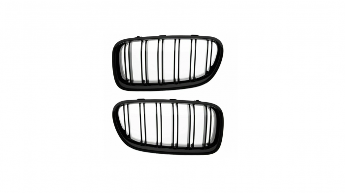 Set 2 grile duble, negru lucios, M Design pentru BMW F10 [6]
