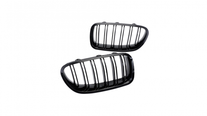 Set 2 grile duble, negru lucios, M Design pentru BMW F10 [3]
