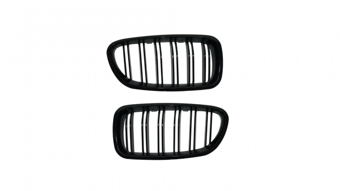Set 2 grile duble, negru lucios, M Design pentru BMW F10 [5]