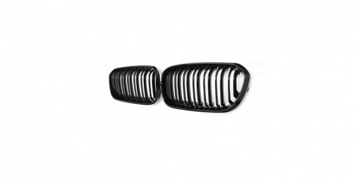 Set 2 grile duble, negru lucios, M Design pentru BMW F20 Facelift [3]