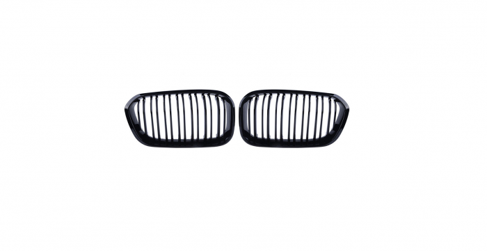 Set 2 grile duble, negru lucios, M Design pentru BMW F20 Facelift [2]