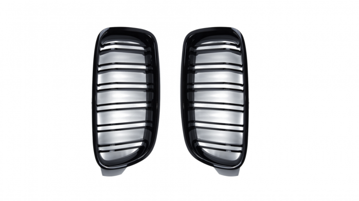 Set 2 grile duble, negru lucios, M Design pentru BMW F30 [3]