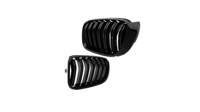Set 2 grile duble, negru lucios, M Design pentru BMW X3 F25 Facelift [2]