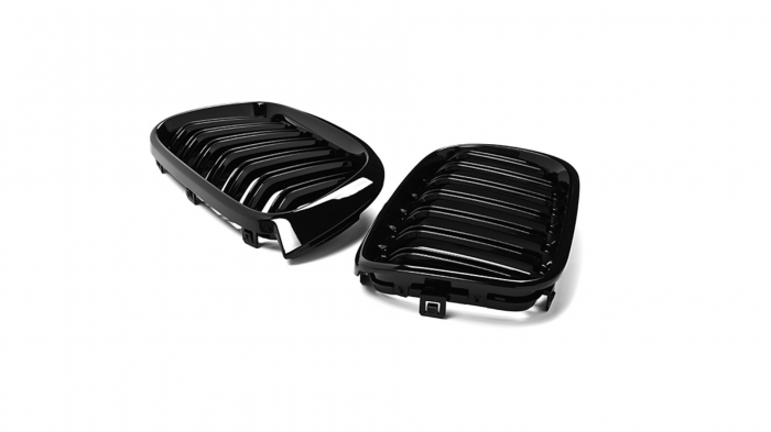 Set 2 grile duble, negru lucios, M Design pentru BMW X3 F25 Facelift [3]
