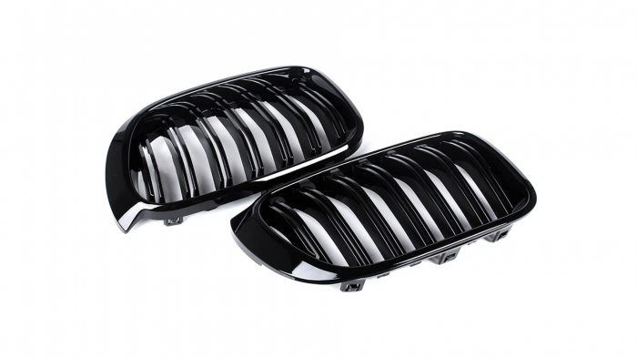 Set 2 grile duble, negru lucios, M Design pentru BMW X3 F25 Facelift [6]
