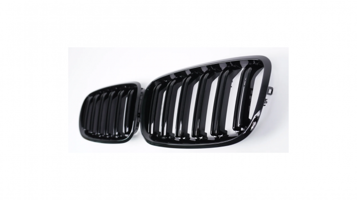 Set 2 grile duble, negru lucios, M Design pentru BMW X5 E70 E71 [4]