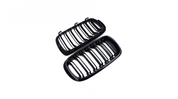 Set 2 grile duble, negru lucios, M Design pentru BMW X5 E70 E71 [6]