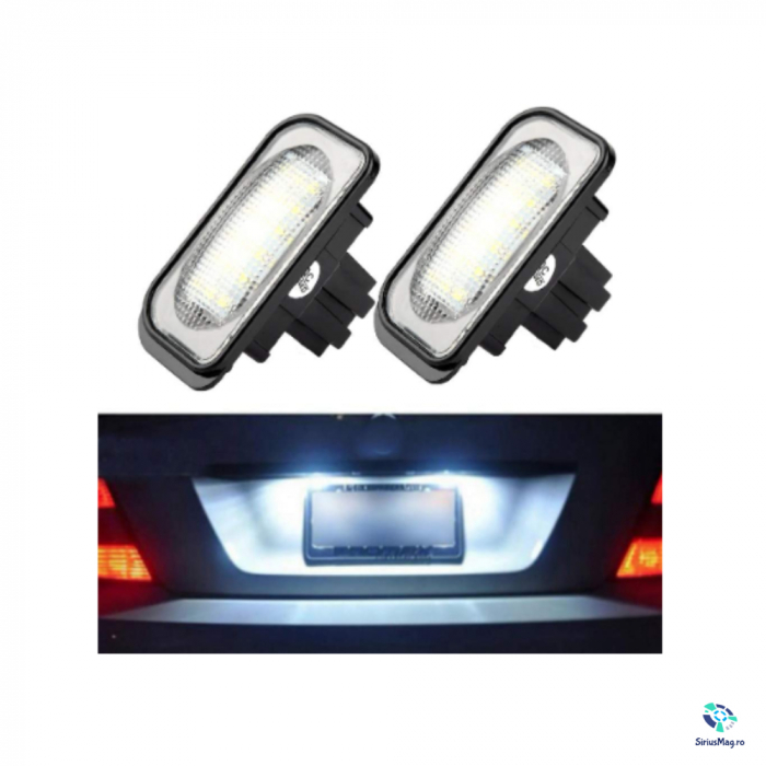 Set 2 Lampi Iluminare Numar Inmatriculare LED pentru Mercedes W203 [4]