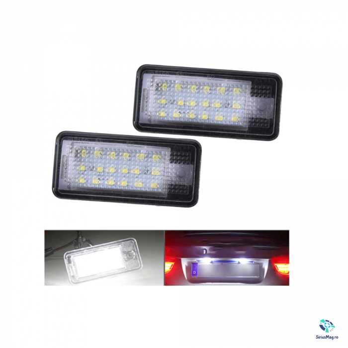 Set 2 Lampi Iluminare Numar LED pentru Audi A3 A4 A6 A8 Q7 [3]