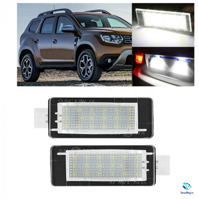 Set 2 Lampi Iluminare numar LED pentru Dacia & Renault Laguna [4]