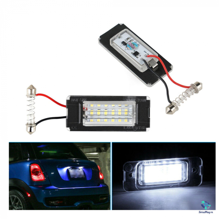 Lampi led iluminat numar canbus Mini Cooper R56 R57 R58 R59 [3]
