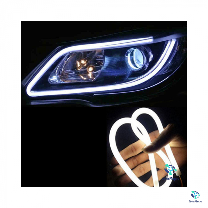 Set 2 Lumini de zi DRL Banda tub neon flexibil led [4]