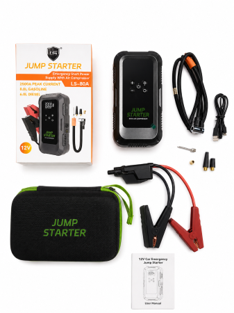 Jump Starter Auto - Jump Starter Auto LS-80A 2500A cu Compresor 150 PSI, 29.800 mAh