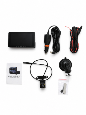 Camera bord auto tripla DVR XH-208 Full HD, 4”, fața + interior + spate, Ridesharing [6]