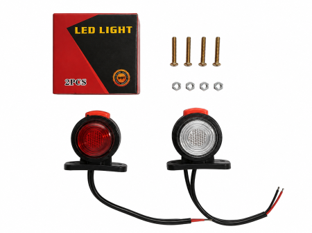 Lampi Spate Camion si Remorca - Set 2 Lampi LED Gabarit Rosu-Alb 12V–24V pentru Camion si Remorca