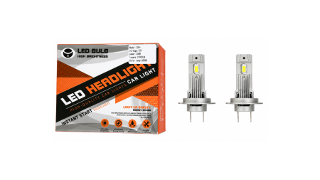Becuri faza scurta/faza lunga - Set 2 becuri LED auto H7 Canbus C08, 20W, 21.000 lm, 6000K, cu ventilator