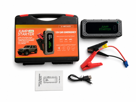 Piese exterior - Redresor Jump Starter Auto LS60 12V, 1000A Peak, 18.000 mAh, Power Bank si Lanterna LED