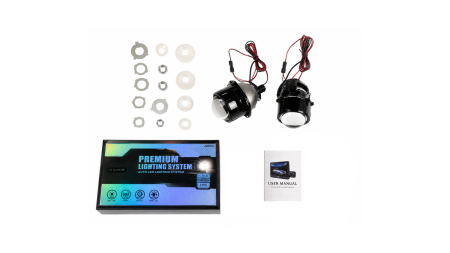 Lupe Faruri Auto - Set 2 Lupe Bi-LED Premium 2.5” 6000K, Fază Scurtă/Lungă