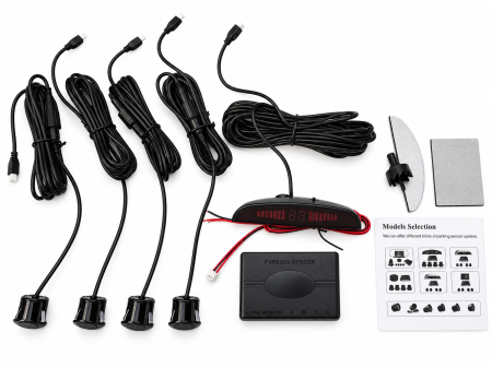 Senzori parcare - Kit Senzori Parcare Universali,18,5 mm, Display Digital cu Avertizare Sonora