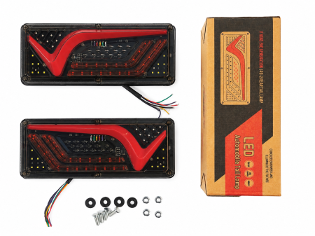 Lampi Spate Camion si Remorca - Set 2 Lampi Spate LED Multifuncționale 12V–24V Camion/Remorca