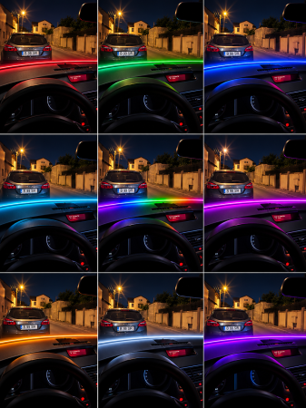 Banda LED parbriz RGB Symphony auto 150 cm, control prin aplicatie, USB [1]