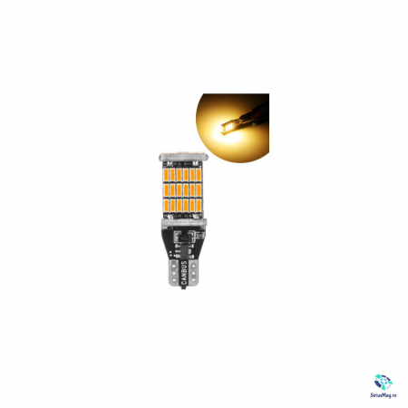 Iluminare - Bec Led T15 W16W Canbus - lumina portocalie