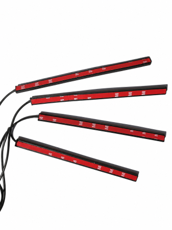 Kit 4 benzi LED picioare RGB auto, 12 LED/banda, telecomanda [3]