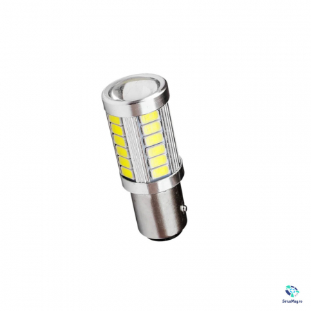 Alte accesorii led - Led auto cu lupa P21/5W BAY15D cu dubla intensitate (Lumina rosie)