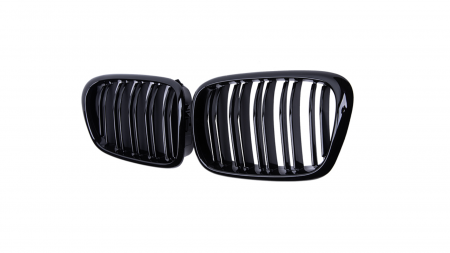Set 2 grile duble, negru lucios, M Design pentru BMW E39 [2]
