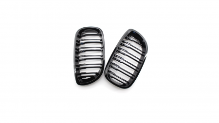 Grile aerisire - Set 2 grile duble, negru lucios, M Design pentru BMW E46 Coupe Facelift